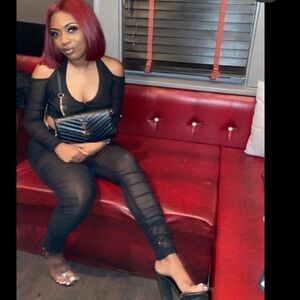 Black Sheer Two-Piece Outfit